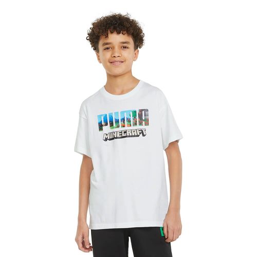 Camiseta-Puma-x-Minecraft-Infantil-Branca