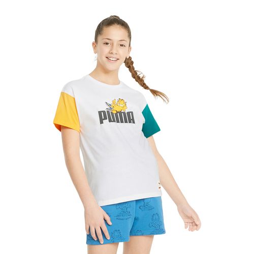 Camiseta-Puma-x-Garfield-Color-Block-Infantil-Branca-1
